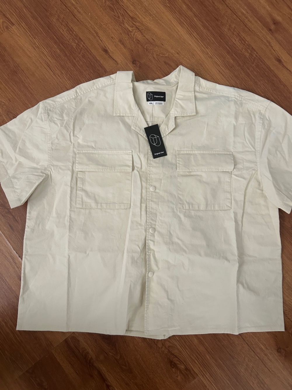 Original Use Cream Short-Sleeve Button-Down Shirt